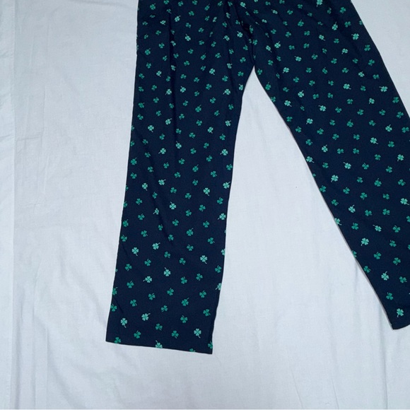 Old Navy Blue Pajama Pants with Green Clover shamrock  Print - Picture 5 of 6